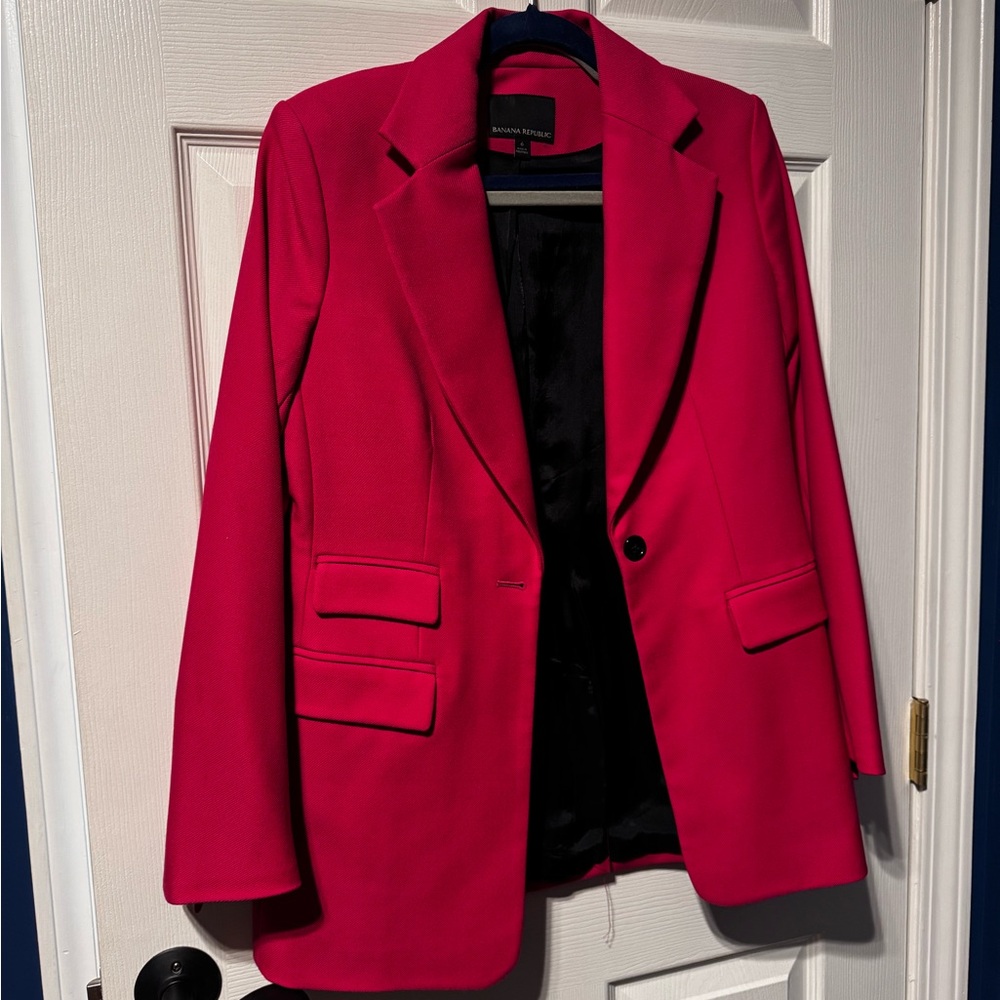 Hot Pink Banana Republic lined blazer